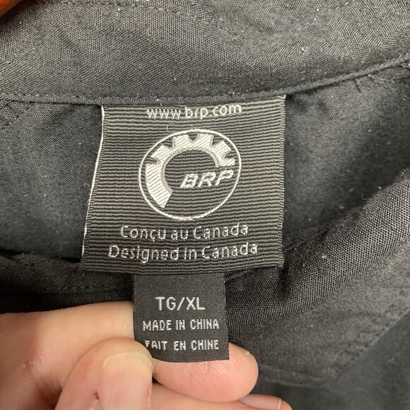 Vintage Ski-Doo Shirt Mens XL Black Gray Y2K Racing Team Work Shop Snap Up. G2 - Picture 2 of 10